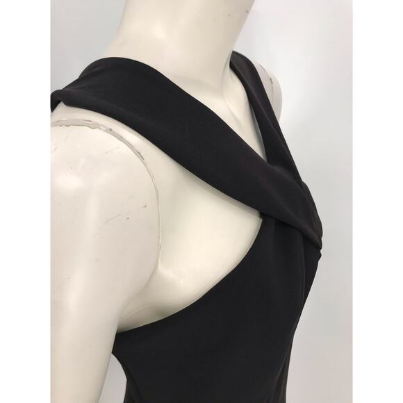 Cynthia Steffe Rich Black V-Neck Sheath Cocktail Dress Size 6 - Picture 7 of 15